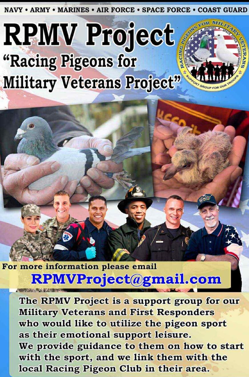RACING PIGEONS FOR MILITARY VETERANS PROJECT